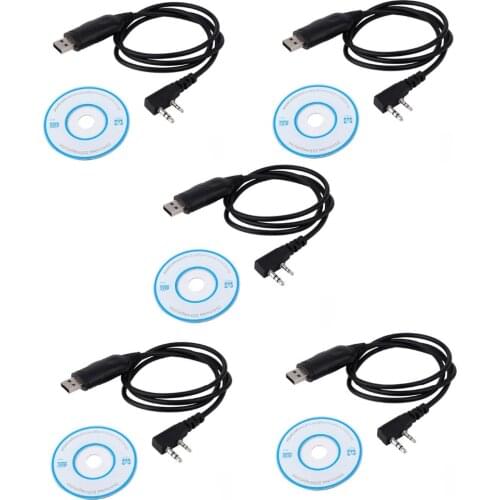 Lot 5pcs USB Programming Write Frequency Line Cable For Baofeng UV5R UV-5R 888S Retevis RT5R H777 Kenwood Radio Walkie Talkie