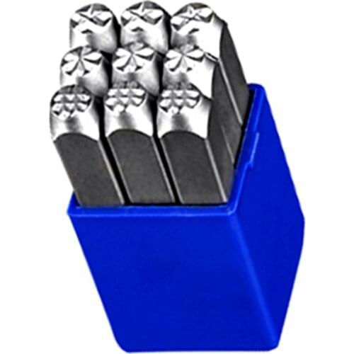 9PC Kit Symbol Hand Knock Steel Puncher Sign Stamp Dies Punching Mold * # ★ Shape