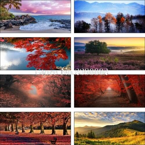 Diamond Embroidery Forest & Seaside Diamond Mosaic Diy Diamond Painting Square Drill Rhinestone Landscape Full Crafts Needlework