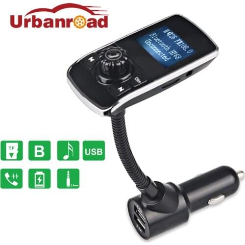 FISHBERG Car Mp3 Audio Player Bluetooth Fm Transmitter Modulator Aux USB Car Charger Auto Fm Transmitter Wireless LCD Display