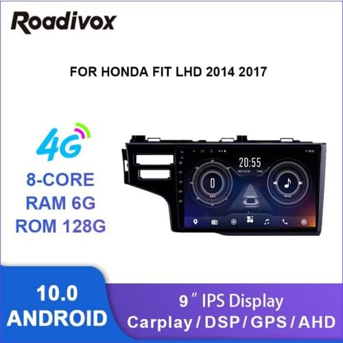 9" android 10.0 car radio video gps navigation player for honda Fit LHD 2014 2017 multimedia autoradio stereo head unit