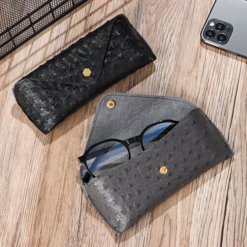Portable PU Leather Glasses Case Sunglasses Pouch for Women Universal Glasses Protection Case With Metal Buckle Eyewear Cases