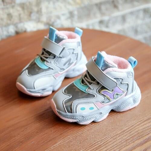 CAPSELLA KIDS Winter Baby Boys Girls Sports Shoes Children Breathable Fashion Sneakers with Fur Kids Waterproof Running Shoes