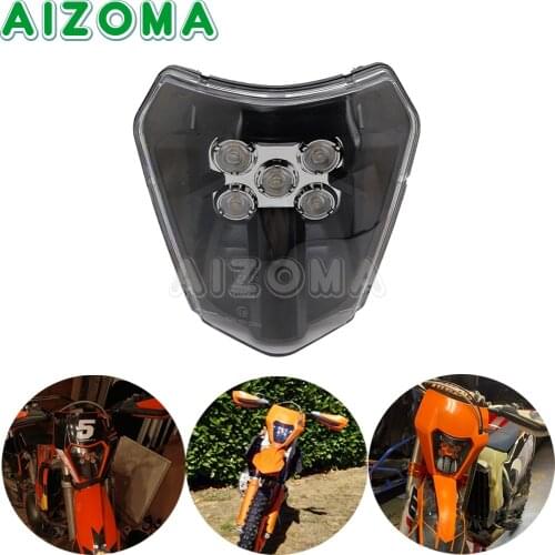 Motocross Enduro Headlight 12V LED Head Lamp Headlamp For 125-450 530 600 EXC EXC-F XCW XC XC-F SXF TPI SIX DAYS 690 SMC R EU US