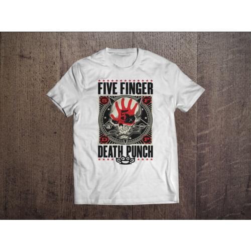 Summer 2019 Short Sleeve Plus Size Death Punch FFDP Men White T-shirt Rock Band Shirt Tee Tee Shirt