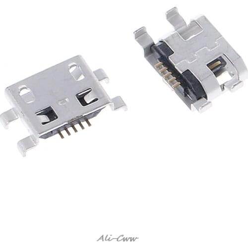 10 Pcs Type B Micro USB 5 Pin Female Charger Mount Jack Connector Port Socket