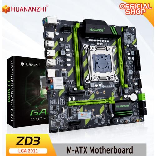 HUANANZHI X79 ZD3 X79 motherboard LGA2011 M-ATX SATA3 USB3.0 PCI-E 16X NVME NGFF M.2 SSD support REG ECC RAM Xeon E5 C2/V1/V2CPU
