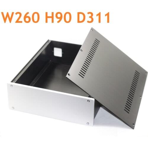 Preamp Amplifier Housing DIY Aluminum DAC AMP PSU Case Hi-End Power Amplifier Chassis W260 H90 D311