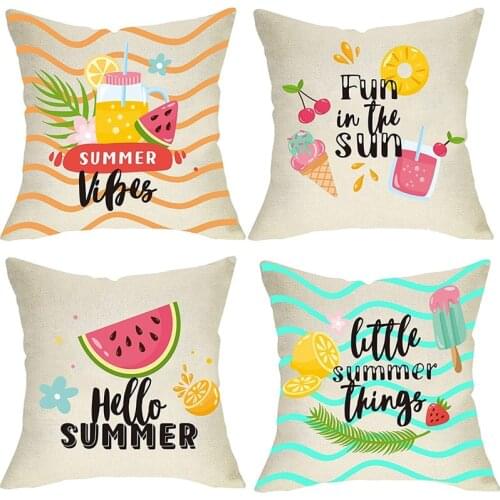 Summer Pillow Covers 18X18,Farmhouse Throw Pillow Covers for Couch, Cushion Covers Home Decor and Party Decorations