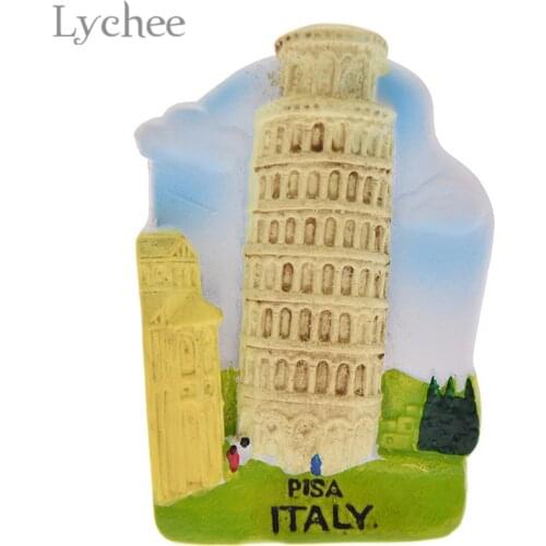 Lychee Leaning Tower of Pisa Fridge Magnet Creative 3D Landscape Refrigerator Magnets Tourist Souvenirs Home Decoration