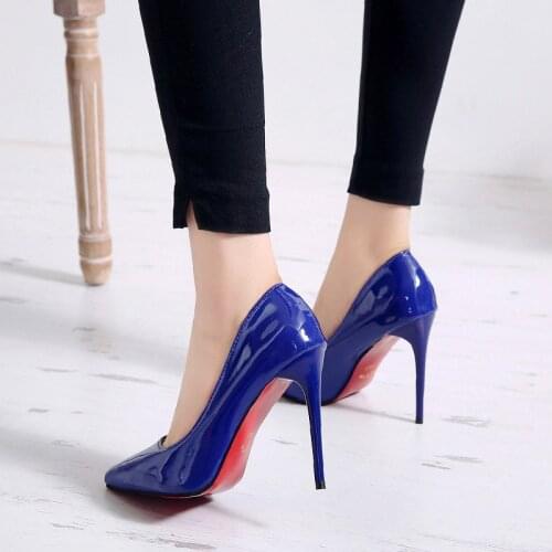 Fashion High Heels Pumps Woman Shoes Green Nude Red Blue Womens Heeled Shoes Party Office Wedding Shoes Ladies Large Size