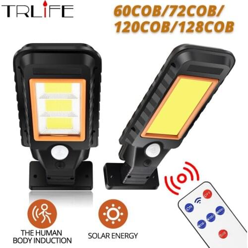 8000LM Powerful Remote Control COB Solar Light Led Outdoor Solar Lamp PIR Motion Sensor Garden Wall Street Lights Decorative