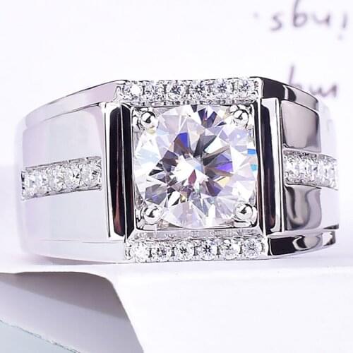 Real 925 Sterling Silver Mens Rings Luxury Engagement Wedding Jewelry Party Gift Exquisite Elegant Original Design Fine Vintage