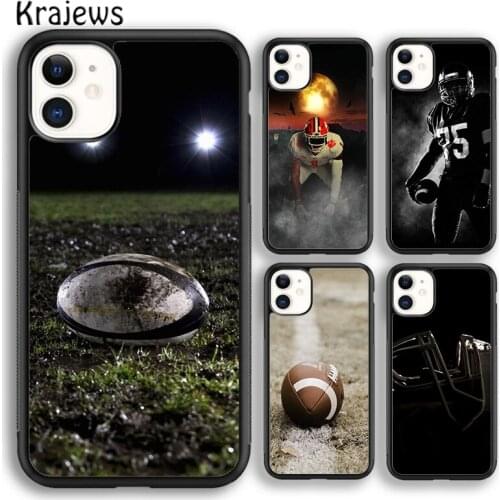 Krajews American Football soft Phone Case Cover For iPhone 5s SE 2020 6s 7 8 plus X XS XR 11 12 mini pro max coque Shell