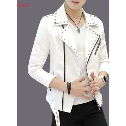 OEAID Fashion Motorcycle Leather Jacket Men Leather Coat 2021 New Mens Leather Clothing Outerwear Jackets Male Jackets Coats