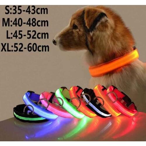 LED Dog Collar Anti-Lost/Avoid Car Accident Collar For Dogs Puppies Leads Pet Products