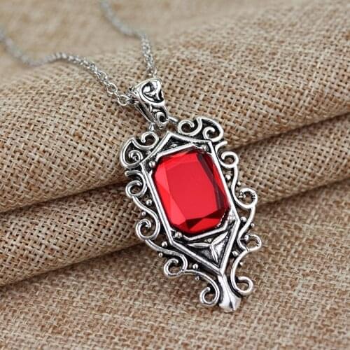 The Mortal Instruments City of Bones ISABELLE Pendant Necklace Red Crystal Angelic Power Necklace Women Men Jewelry Gifts