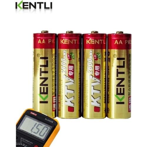 KENTLI 1.5V AA 2800mWh rechargeable lithium batteries wireless microphone rechargeable batteries
