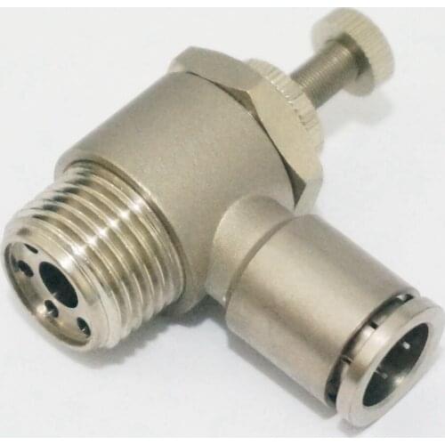Pneumatic Push In Flow Speed Control Valve Union Quick Release Air Fitting Push Fit 1/2" BSP male x Tube O/D 12mm