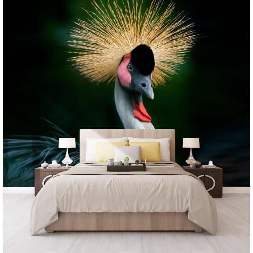 Custom Any Size Mural Wallpaper 3D Stereo Relief Blue Black Peacock Wall Painting Living Room Hotel Entrance Backdrop Wall 3 D