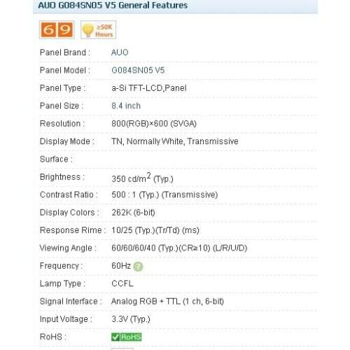 G084SN05 V5 8.4INCH Industrial LCD,new&A+ Grade in stock, tested before shipment