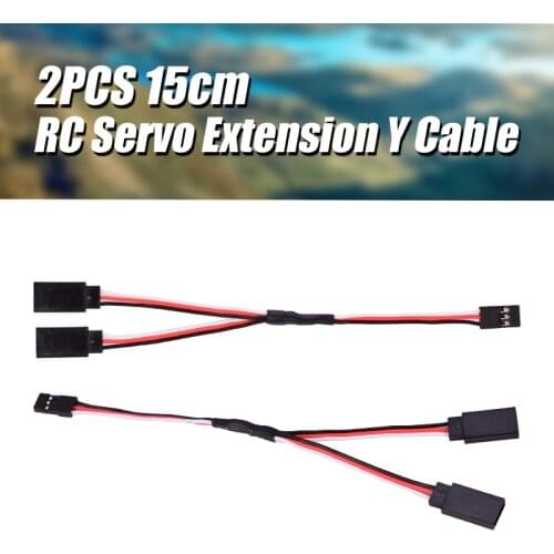 RC Servo Extension Y Cable2PCS 15cm 150mm RC Servo Extension Y Wire Cable for JR Futaba RC Car Helicopter Model Receiver