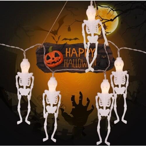 LED Hanging Halloween Decor Pumpkins/Ghost/Spider/Skull 10 LED String Lights Lanterns Lamp For DIY Home Outdoor Party Supplies