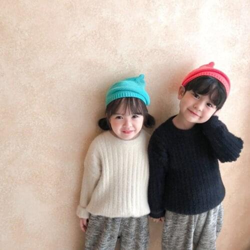 Girls sweater 2019 childrens autumn and winter new Korean childrens clothing baby round neck boy thickened boy sweater