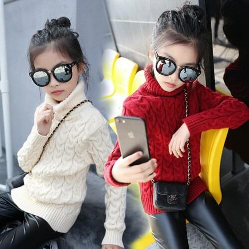 New Girl Spring and Autumn Korean Solid Color Sweater Turtleneck Tridimensional Girls Sweater