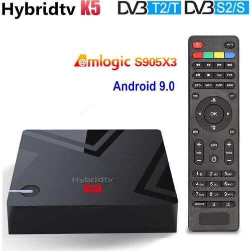 K5 Amlogic S905X3 Smart TV Box Android 9.0 2G 16G 4K Media Player DVB-S2/T2 Satellite Receiver 2.4&5G 2T2R Dual WIFI Set top BOX