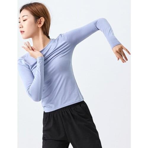Adult Comfortable Modal Belly Dance Basic Tee Long Sleeve Shirt Top Practice Costume for Women Dancing Clothes Dancer Wear