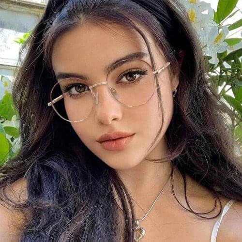 Vintage Ladies Round Glasses Frame New Clear Anti Blue Light Eyeglasses Spectacle Transparent Optical Glasses Frame Femal