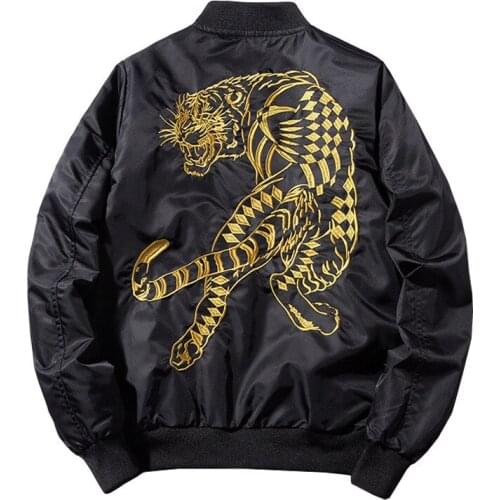 Embroidered Jacket Mens Air Force Flight Suit Jacket Youth Plus Cotton Padded Baseball Uniform Jacket