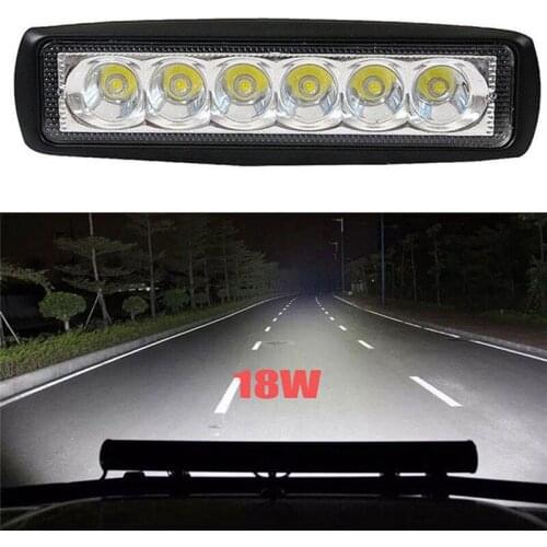 High Power Universal Bright Light Work Bar 800LM Driving Fog 18W Spot LED Low Consumption Offroad SUV Car Boat Lamp#268024