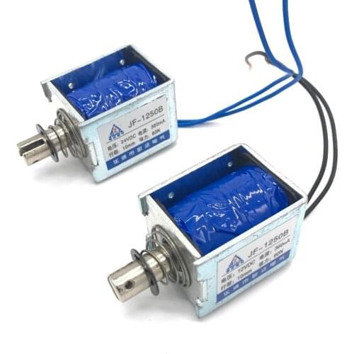 Pull Type JF-1250B DC 6V 12V 24V Linear Solenoid Electromagnet 360mA Force 60N Travel 10mm