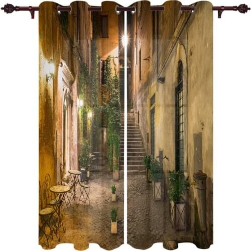 House Building Yard Lighting Kitchen Curtain Kids Bedroom Living Room Balcony French Windows Curtain Fabric Pergola Bathroom