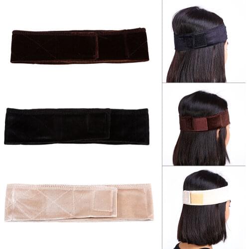 Women Flexible Velvet Wig Grip Scarf Headband Adjustable Fastener Hair Band Wig Band Non-Slip Lace Wig Grip
