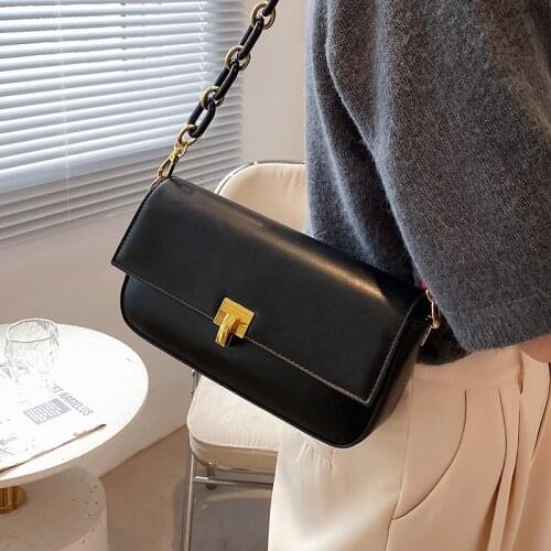 Women Simple Small Chain Crossbody Bags Square Designer Handbags Female Casual Flap Messenger Bag Solid Color Wild Shoulder Bags