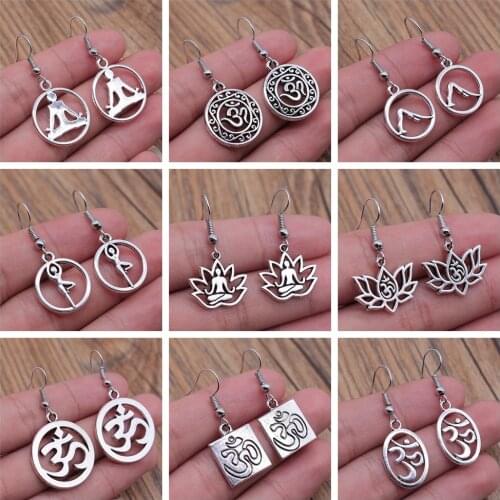 Om Sign Yoga Symbol Earring Yoga Om Symbol Zen Buddhism Glass Earrings For Women Jewellery