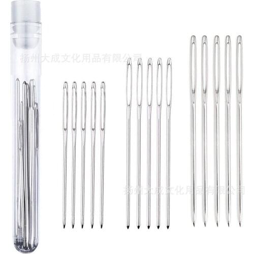 200set 3*3/5pcs Knitters Wool Large Eye Blunt Needles Leather Sewing Needle Gold Needle Embroidery Tapestry Hand Sewing Tools