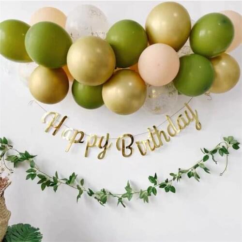 31Pcs Retro Bean Avocado Green Latex Balloons Garland Arch Chain Kit Birthday Wedding Party Decorations Globes Valentines 2021