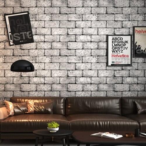 3d Vintgae Grey Brick Wallpaper Vinyl Waterproof Wall Paper Roll For Shop Bar Background Walls Contact Paper Carta Da Parati