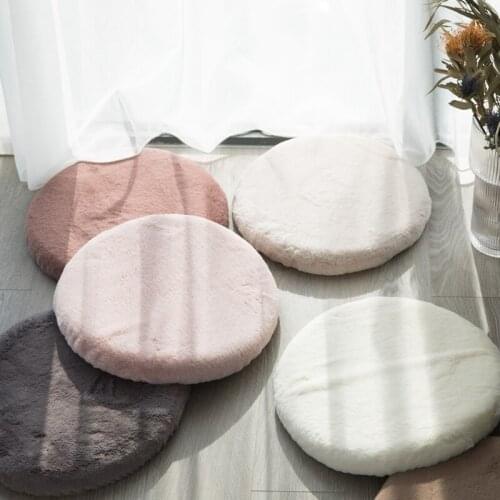 40cm round fluffy plush seat cushion memory foam chair seat mat floor tatami cushion futon mat bay window