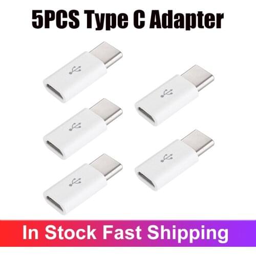 5PCS Mobile Phone Adapter Micro USB To USB C Adapter Microusb Connector For Xiaomi Huawei Samsung Cell Phone Adapter Accessories