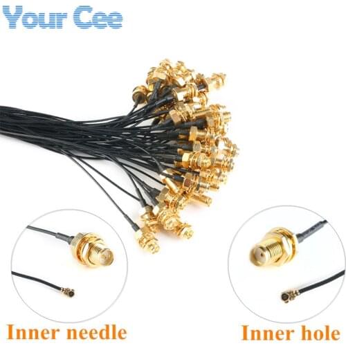 5PCS SMA Connector SMA to IPX Adapter Cable WIFI/GSM/3G/GPS/4G Module Cable Pigtail Cable 1.13mm Female Inner Hole Inner Needle