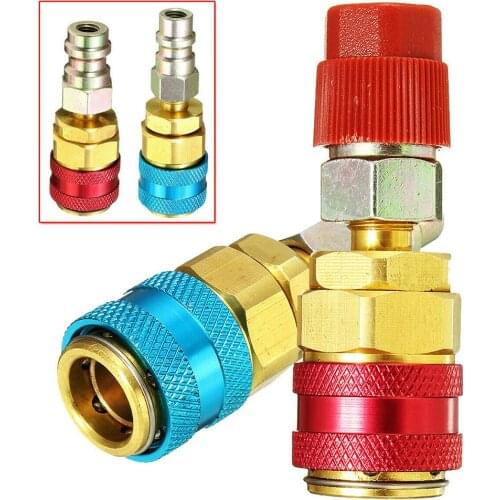 Quick Coupler Extension Adapter R134 Red 17 Mm Air Condition Blue Brass
