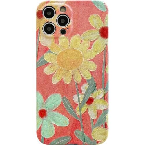 Fresh Yellow Flower Case for iPhone 12 Pro Max Back Phone Cover for 12 Mini 11 Pro Max X XS XR 8 7 Plus SE 2020 Capa