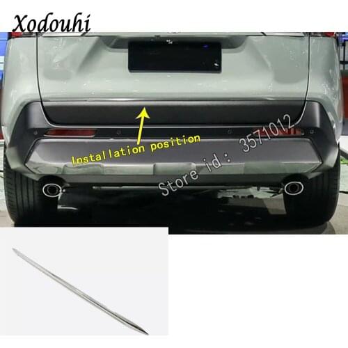For Toyota RAV4 2019 2020 car sticker ABS chrome cover rear door bottom tailgate frame plate trim lamp panel parts trunk 1pcs