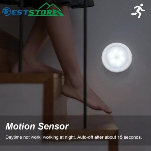BOBEPD 6LED PIR Body Motion Sensor Wall light Led night light Battery for Closet Stairs Basement Hallway Wall Cabinet luminarias