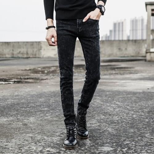 New Arrival Mens Stretch Fit Jeans Popular High Quality Cotton Comfortable Black Denim Trousers Casual Pencil Pants Hot Sales